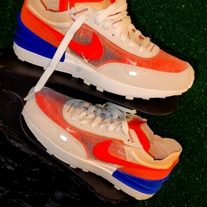 Nike Waffle One Racer Running Shoes Blue Pink Red Citron 8